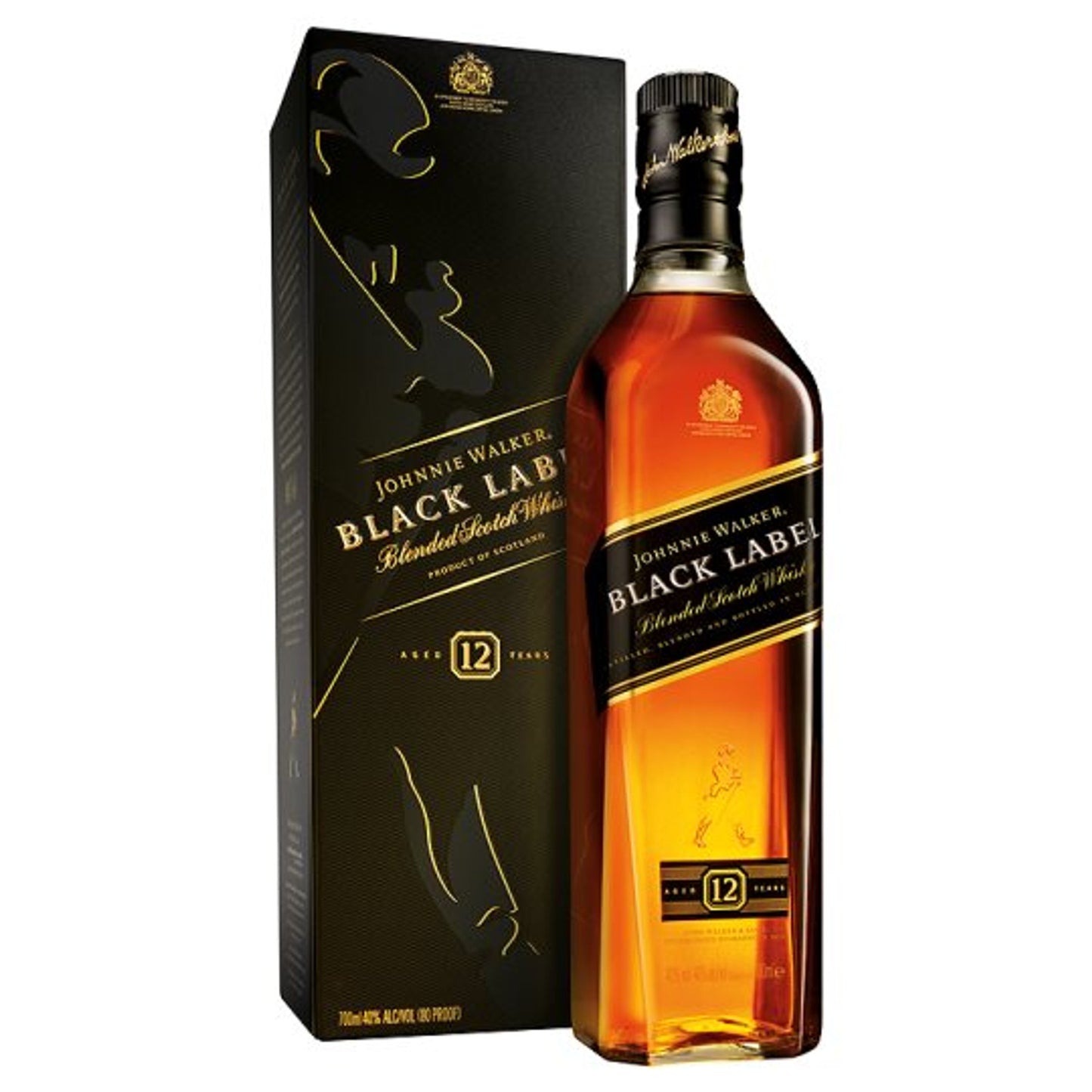 JOHNNIE WALKER BLACK LABEL 12 YEARS BLENDED SCOTCH 75CL